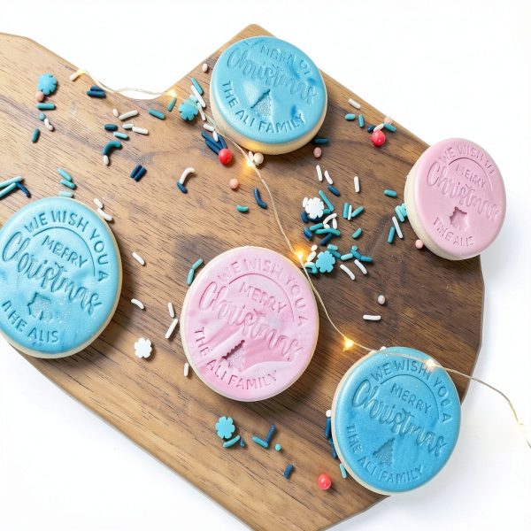 Personalized Cookie Stamps PLA Durable Pink Family Name-5