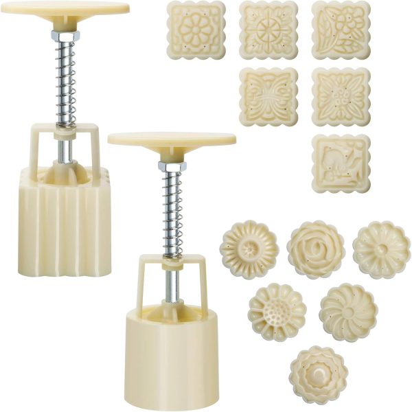 Luxiv Moon Cake Mold Food Grade Plastic 12 Patterns DIY-0