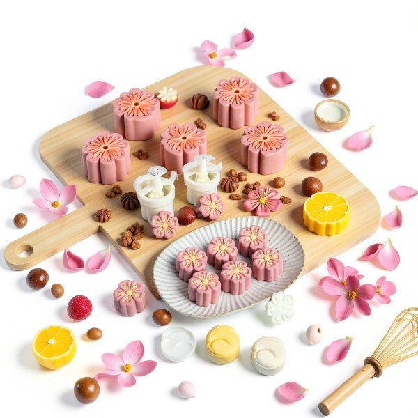 Zhuluck Cherry Blossom Mooncake Mold Plastic Cookie Stamps-1