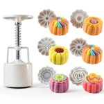 LIUSM Cookie Stamps 6 Piece Set Moon Cake Mold-0