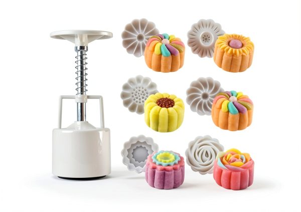 LIUSM Cookie Stamps 6 Piece Set Moon Cake Mold-0