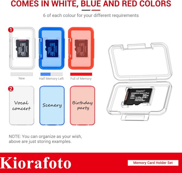 Kiorafoto Clear Memory Card Case for 18 TF MSD Cards-2