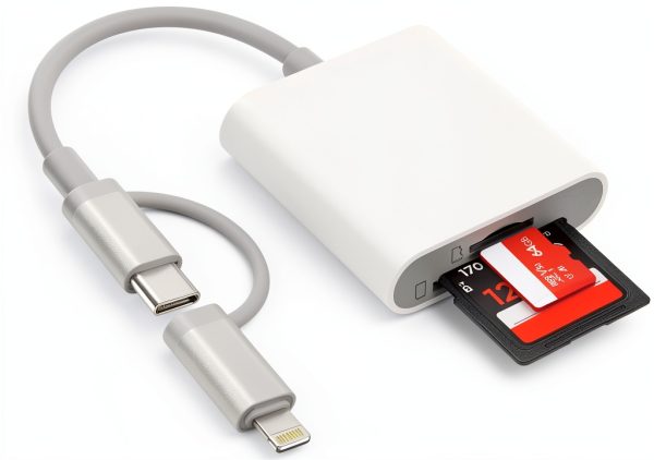 Denlane SD Card Reader for iPhone & USB Devices-0