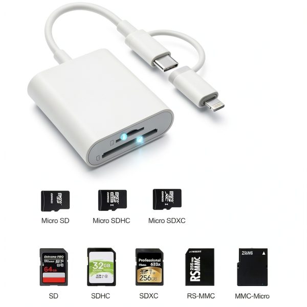 Denlane SD Card Reader for iPhone & USB Devices-3