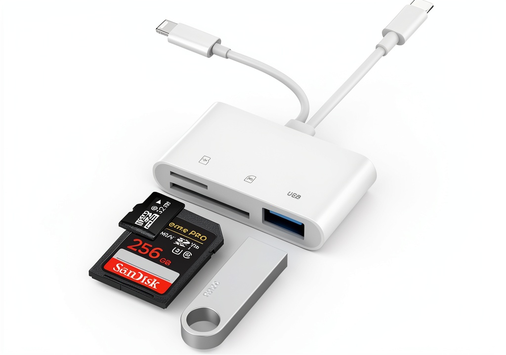 Obcxin SD card reader with dual connectors