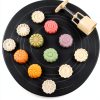 LIUSM Cookie Stamps 6 Piece Set Moon Cake Mold-2