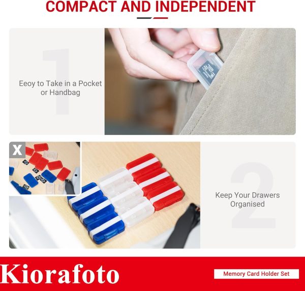 Kiorafoto Clear Memory Card Case for 18 TF MSD Cards-5