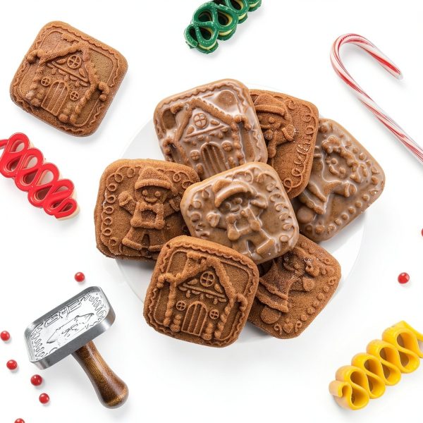 Nordic Ware Cookie Stamps Cast Aluminum Gingerbread Design-1