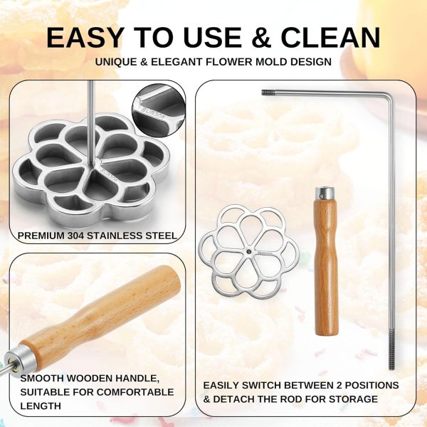 MUMSUNG Flower Bunuelos Mold Stainless Steel Christmas-2