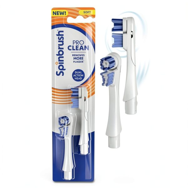 Spinbrush PRO CLEAN Replacement Heads 2 Count Blue-0