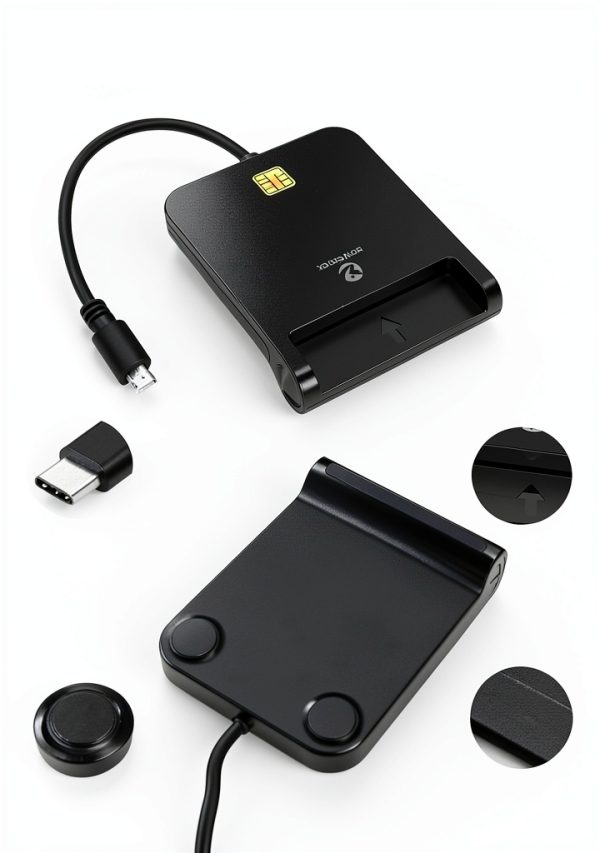 ZOWEETEK USB‑C CAC Card Reader Black Military Grade for Windows Mac-6