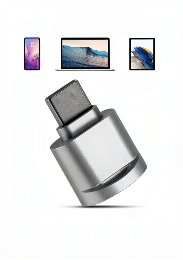USB C Micro SD Card Reader Mepsies Gold Compact-1