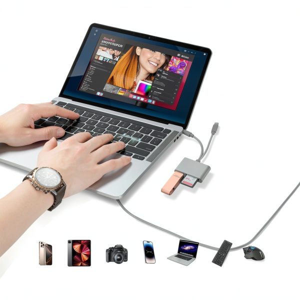 USB C SD Card Reader WEZAFO 3 in 1 Dual Slot-4