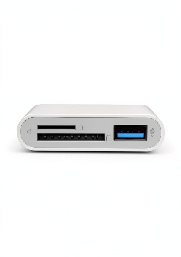 MujuDoler USB-C SD Card Reader 3-in-1 Dual Slot White Model C4-C-1