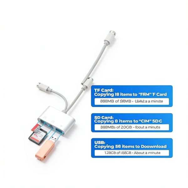 USB C SD Card Reader WEZAFO 3 in 1 Dual Slot-2