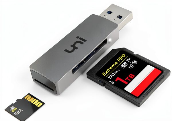 uni Super Speed USB SD Card Reader Grey-0