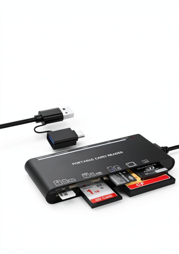 Rocketek 7-in-1 USB-C Card Reader Black 5Gbps-5