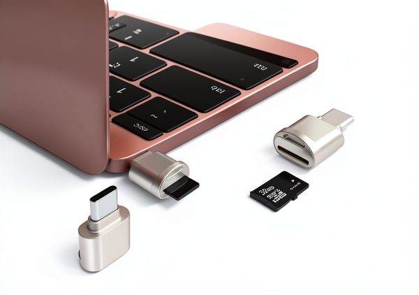 USB C Micro SD Card Reader Mepsies Gold Compact-2