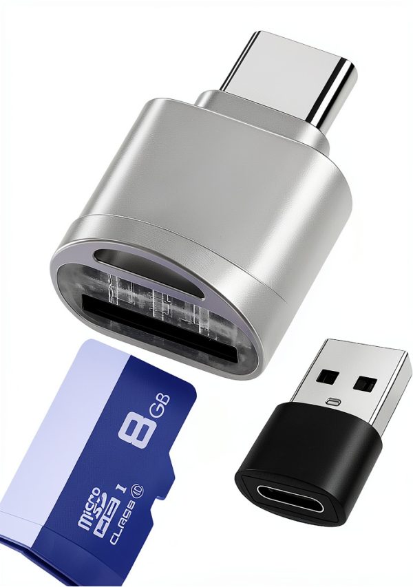 USB C Micro SD Card Reader Mepsies Gold Compact-0
