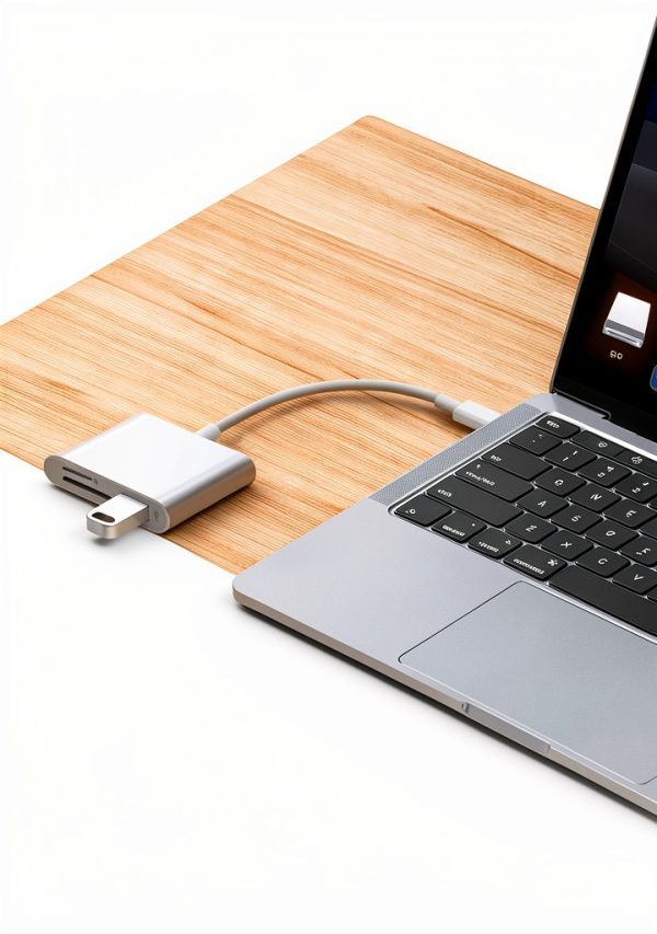 MujuDoler USB-C SD Card Reader 3-in-1 Dual Slot White Model C4-C-5