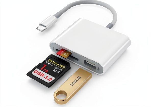 USB C SD Card Reader SZHAIYIJIN OC+ Dual Slot USB 3.0 White-0