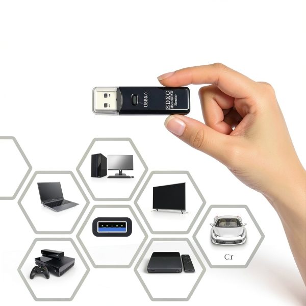 Wansurs USB 3.0 Dual Slot SD Card Reader CR034 Black 1 Pack-4