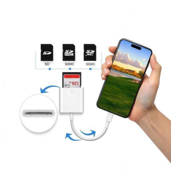 USB C SD Card Reader MTIQHS Dual Slot SD TF High Speed 60 MBs-1