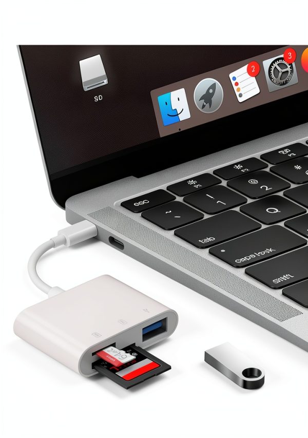 USB C SD Card Reader Oyuiasle White Multi Slot USB C Adapter with Plug-4