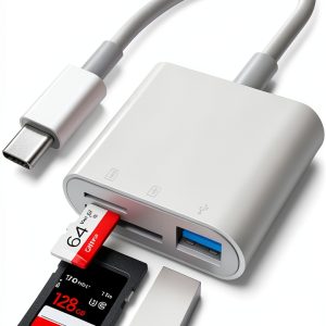 USB C SD Card Reader Oyuiasle White Multi Slot USB C Adapter with Plug-0