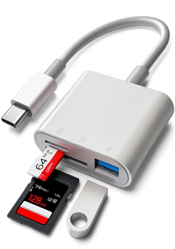 USB C SD Card Reader Oyuiasle White Multi Slot USB C Adapter with Plug-0