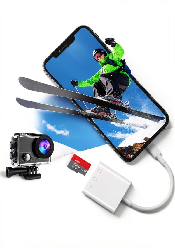 Oyuiasle iPhone SD Card Reader 2-in-1 Lightning USB-C Adapter White-2