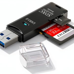 Wansurs USB 3.0 Dual Slot SD Card Reader CR034 Black 1 Pack-0