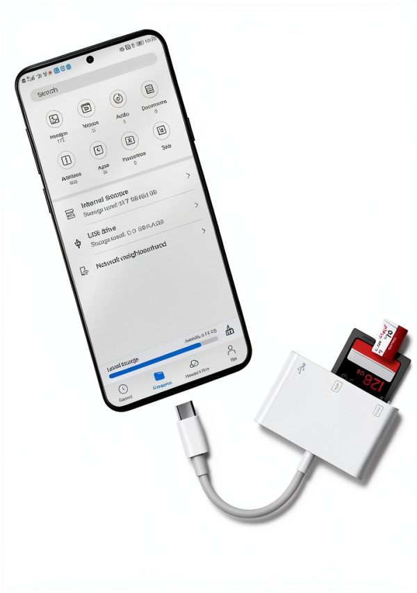 USB C SD Card Reader Oyuiasle White Multi Slot USB C Adapter with Plug-3