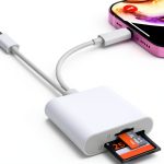 Denlane 5-in-1 USB‑C & Lightning SD Card Reader White-0