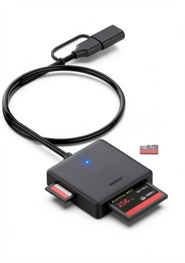 BENFEI USB‑C/USB 3.0 4‑in‑1 Card Reader SD MicroSD CF Memory Stick-4