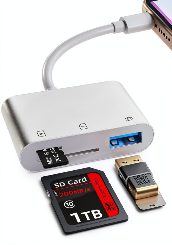 Bwttcb Lightning SD Card Reader for iPhone 13 Pro – High Speed 3‑Slot-0