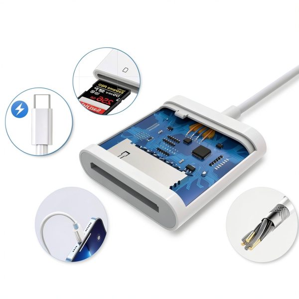 USB C SD Card Reader MTIQHS Dual Slot SD TF High Speed 60 MBs-2