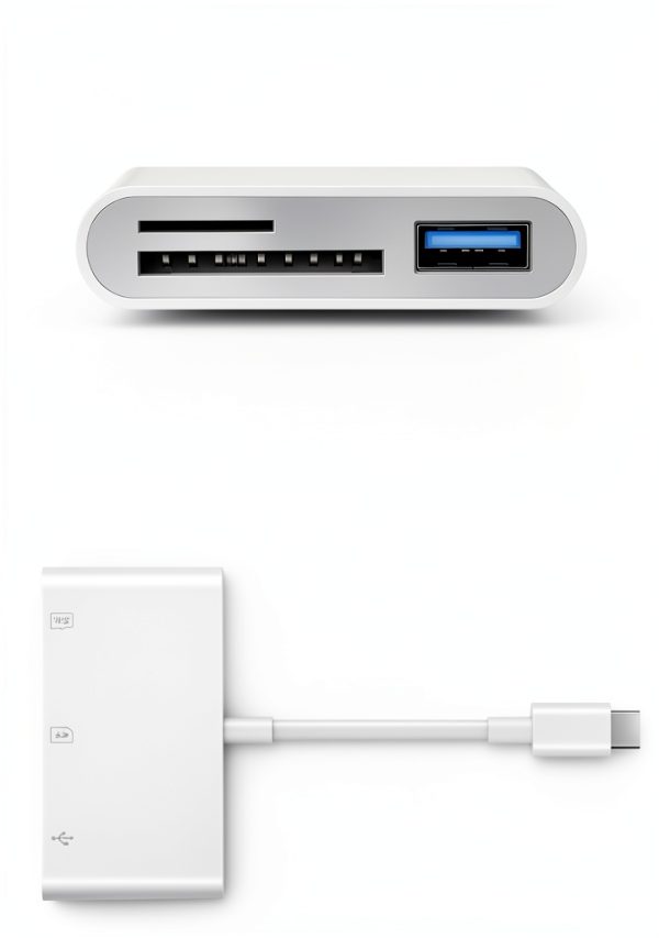 USB C SD Card Reader Oyuiasle White Multi Slot USB C Adapter with Plug-1