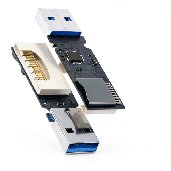 Wansurs USB 3.0 Dual Slot SD Card Reader CR034 Black 1 Pack-3