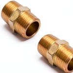 Straight Brass Metric Hex Nipple 1/8" x 1/8" BSPT 2Pk FloFlex-0