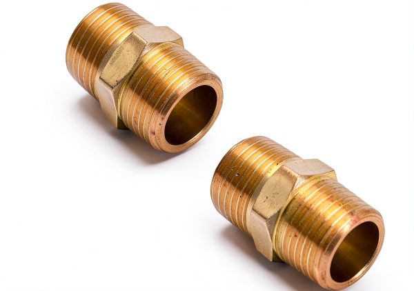 Straight Brass Metric Hex Nipple 1/8" x 1/8" BSPT 2Pk FloFlex-0