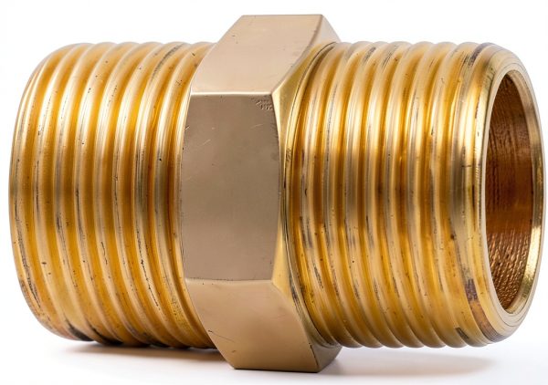 Straight Brass Metric Hex Nipple 1/8" x 1/8" BSPT 2Pk FloFlex-1